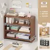 Estante de almacenamiento de escritorio, estantería vertical color crema, estante multicapa para niñas, organizador y estante de exhibición para escritorio de estudiante