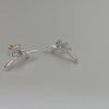Pendientes Fan Zhiqiao de plata de ley 925 con lazo, estilo coreano, de Corea del Sur, sencillos y elegantes, con estilo que combina con todo.