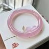 Pulseira de jade hibisco flor de gelo natural pulseira de calcita rosa barra redonda pulseira de jade ágata pulseira de jade flor de pessegueiro de jade moda