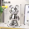 Cofrinho de Urso Violento Pintado à Mão Ornamento Decoração de Móvel de TV para Casa Moderno de Luxo Leve Fornecimento Direto da Fábrica