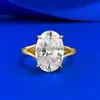 Mujing 2025 Nuevo Modelo Anillo Ovalado de Plata S925 de 9*13 mm Huevo de Paloma Moda Estilo Commuter Transfronterizo Europeo y Americano Transmisión en Vivo
