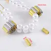 Cuentas Espaciadoras Tubulares Rectas con Forma de Flor Magnética de Cobre Chapado en Oro de 18 Quilates con Alta Retención de Color, Accesorios para Hacer Pulseras DIY Hechos a Mano