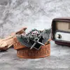 Tendencia de personalidad esqueleto y espada aleación hebilla grande de placa cinturón hombres estilo western Denim juvenil PU cinturón una generación de pelo