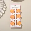 Clipes de Cabelo Mini Flor Coloridos 2,5cm Transfronteiriços Doces e Fofos Presilhas para Franja Acessórios de Cabelo Conjunto de 6 Peças