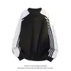 Sudadera de Otoño para Hombre, Estilo Americano, Rayas, Bloques de Color, Cuello Redondo, para Adolescentes, Sudadera Estilo Deportivo Harajuku