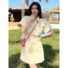 Vestido Jeans Feminino Verão 2025 Novo Estilo Francês Retro Casual Cintura Apertada Emagrecedor Elegante Saia Evasê