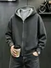 Sudadera con capucha y cremallera estilo americano Cleanfit para hombre, Otoño, Gama alta, Peso pesado, Bloque de color deportivo, Chaqueta para pareja