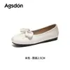 Zapatos de Mocasín Bajos Estilo Francés para Mujer Augushideng Modelo Nuevo 2026 Zapatos Casuales Elegantes de Cuero Suave para Combinar con Faldas