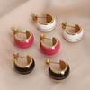 Pendientes largos de estilo Chanel de lujo ligero europeo y americano, de colores variados, con poste de titanio, estilo barroco multicolor opcional, pendientes dulces para mujer