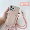 Correa Lanyard Ajustable Personalizada de Fábrica Adecuada para Apple 17 Pro Max Funda de Teléfono con Correa Cruzada para Insertar Tarjeta