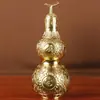 Ornamento Pendente de Cabaça de Latão Peça Única Tampa Fechada Decoração Oca para Casa Quarto Escritório Mesa Artesanato Pequeno