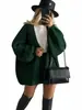 Otoño e Invierno 2026 Nuevo Estilo Europeo y Americano Cárdigan de Punto Holgado Suéter de Punto Grueso para Mujer Abrigo para Mujer Estilo Perezoso Abrigo de Manga Larga