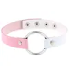 Gargantilla de Cuero PU Punk Rock Estilo Europeo y Americano Círculo Gargantilla Accesorios Moda Chica Caliente Nightclub Accesorios para Mujer