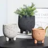 Maceta de Cemento Shengyu Creativa Personalizada Superficie Lunar Nórdica ins Simple Maceta para Suculentas Maceta de Trípode para Interiores