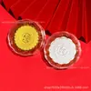 Festival do Meio Outono Criativo "Flores em Flor, Lua Cheia" Lua de Cristal Bolo Lunar Ornamento Dourado Conjunto Clássico de Presente Lembrança de Negócios Venda por Atacado