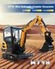 Exportado a Europa y Estados Unidos Miniexcavadora HT18 de orugas excavadora hidráulica de ingeniería machacadora punzón zanjadora
