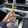 Urso de pelúcia marrom suéter óculos casal presente pelúcia carro chaveiro bolsa pingente urso de pelúcia pingente decoração