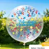 Suministro transfronterizo globos bobo impresos en español de 20 pulgadas para decoración de bodas, arreglos de cumpleaños, globos bobo transparentes