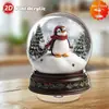 Impresión Plana Transfronteriza 2D Plano Rotación de 360 Grados Escena de Nieve Casa de Pingüinos Decoración de Escritorio Interior y Exterior Festival