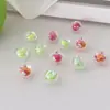 Contas Perfuradas Coloridas em Formato de Maçã, Bicolores, Transparentes, Contas Dentro de Contas para Colar Artesanal DIY, Corrente de Celular, Pulseira, Acessórios para Miçangas
