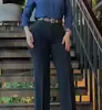 Moda Europeia e Americana Feminina Kujing 2025 Amazon Novo Design Modelador de Cintura Alta Calça Reta Slim para o Trabalho Feminina