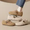 Chica Waiwai 2852-11 Zapatos de Peluche tipo Birkenstock para Mujer Invierno Suela Gruesa Aumento Interno Slip-On Zapatos Cálidos de Piel