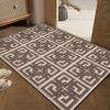 Felpudo de Entrada Simple Estilo Japonés Rayado Cuadros Lujo Ligero Alfombra de Entrada de Gama Alta Engrosada y Fácil de Cuidar