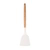 Utensilios de Cocina de Madera de Haya y Silicona: Cuchara para sopa, Espátula, Espátula ranurada, Cuchara ranurada con agujero para colgar y cubo de almacenamiento, Antideslizante y antiadherente para cocinar en la cocina