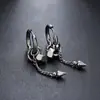 Brincos de Argola Cruzados de Zircônia Transfronteiriços para Homens, Brincos de Argola Lisos, Presilhas de Orelha de Raio, Pingentes de Orelha, Acessórios de Orelha para Mulheres, Amostra de Live do TikTok