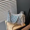 Bolso de cadena con patrón de rombos para mujer, nuevo bolso de hombro o axila 2026, moderno y elegante, bolso cruzado estilo 'dumpling' para el día a día.