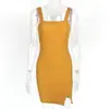 Estación Independiente Europea y Americana Más Vendido para Mujer 2022 Nuevo Verano Ajustado Falda Dividida Moda Tendencia Vestido de Tirantes