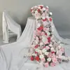 Decoraciones de boda de cascada de rosas, flores de cascada de seda para mesa de hotel, flores artificiales, arreglos florales, cascada de flores para cumpleaños
