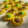 Rosas tejidas a mano creativas ramo de simulación cabeza de flor flor de lana DIY ropa aro para la cabeza accesorios al por mayor