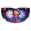 Capa Roja y Azul Hecha a Medida de Fábrica para el Día de la Independencia Europeo y Americano con Estrellas Impresas, Capa Infantil con Cordón y Capucha
