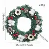 Corona de Navidad de Cinco Estrellas Transfronteriza Dorada y Roja con Piñas, Decoraciones para el Hogar, Decoración de Gafas de Dibujos Animados para la Puerta Principal, Colgante para Puerta
