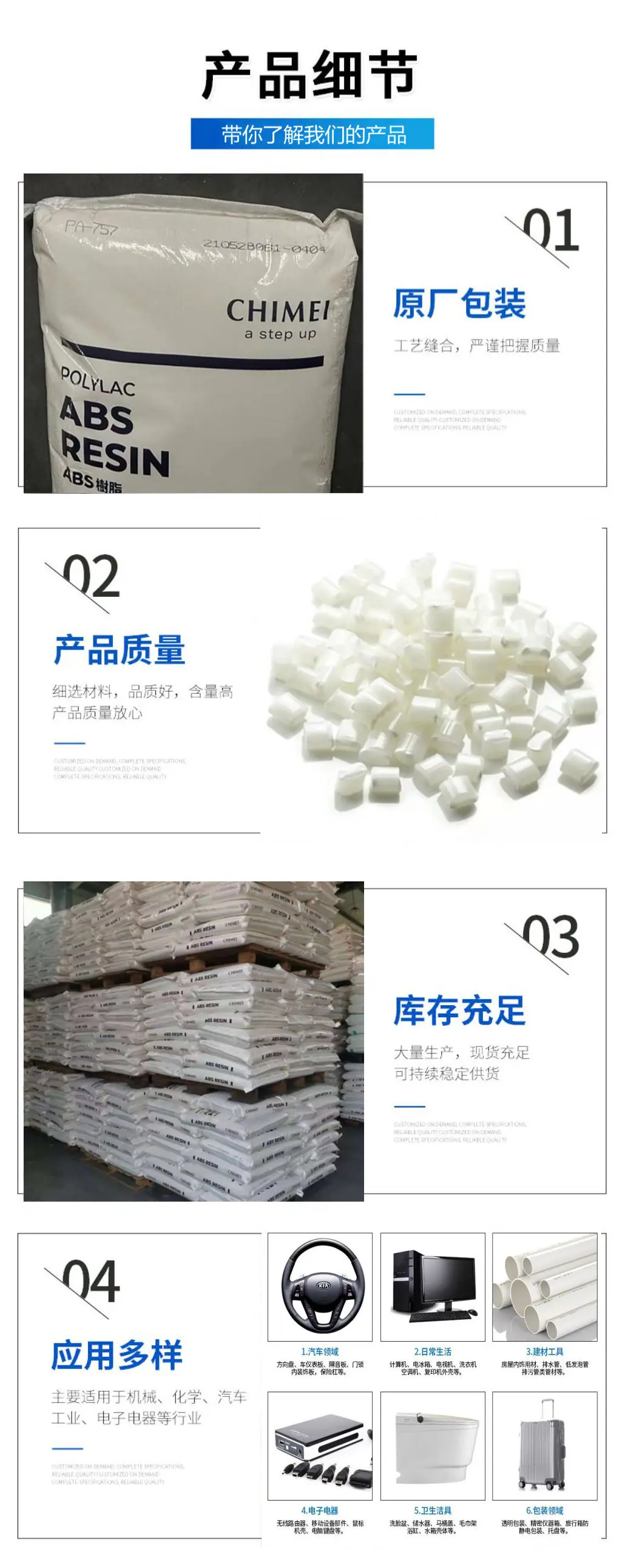 ABS 台湾奇美 产品细节