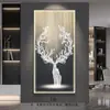 Pintura Decorativa de Entrada com Nove Peixes Mural de Parede para Porta de Entrada de Sala de Estar de Alto Padrão Pintura de Luz para Corredor Corredor Pintura Pendurada