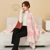 Novo Lenço Feminino Versátil Quente Estilo Coreano da Moda Outono e Inverno, Cachecol Shawl Grande Floral Elegante de Falso Caxemira Espesso