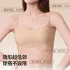 Mismo Producto Douyin Sujetador de Tirantes Finos con Escote Bajo Base Líquida Ropa Interior Sin Costuras para Mujer Taza Fina Push-up Sin Aros Escote Bajo Ropa Interior