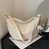 Bolsa de Bolinho Estilo Coreano Tendência Novo Estilo Grande Capacidade Couro Macio Fashionável Bolsa de Ombro Único Temperamento Simples Nicho Bolsa de Axila para Mulheres