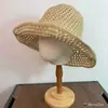 Sombrero de paja tejido a mano estilo japonés calado, sombrero de pescador para mujer, plegable, ala ancha, sombrero de protección solar de verano