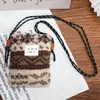 Moda Popular Famosa en Internet Peluche Arcoíris Puntos Lindos Bolso Pequeño Rosa Bolso de Hombro Cruzado Bolso Portátil de Almacenamiento para Compras