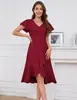 Novo Vestido de Baile para Eventos 2026 com Design Plissado, Vestido Casual de Verão de Manga Curta, Vestido de Nicho para Festa de Formatura
