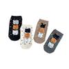 Calcetines de Oso tridimensional con flocado para mujer, calcetines cortos finos de lunares para primavera y verano, estilo universitario, lindos dibujos animados, calcetines de barco de tres osos