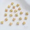 Relleno de Oro de 14K Color Plata Brillante Conserva el Color Encaje Doble Cara Mariposa Pequeña Cuentas con Agujero Pasante Pulsera de Cuentas Hecha a Mano DIY Accesorios de Joyería