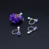 Convertidor de clip para oreja de resina sin dolor Zircón Aretes de perla en forma de U clip de resorte para oreja sin perforación joyería para oreja venta al por mayor
