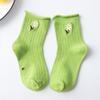 Calcetines Gruesos con Borde Enrollado para Niños, Calcetines de Color Sólido Bordados con una Pequeña Flor Margarita, Adecuados para Todas las Estaciones, Calcetines de Algodón con Encaje para Bebés y Niños Pequeños