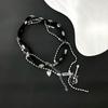 Gargantilha Choker de Couro Europeia e Americana Transfronteiriça com Pingente de Cruz Estilo Fashion Punk Doce Cool Personalidade Corrente para Clavícula Tendência Acessórios de Colar Cool