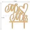 Venta al por mayor de fábrica inserto de madera para pastel fiesta de cumpleaños regalos de boda letras inglesas tarjeta de inserción de madera para pastel punto