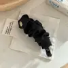 Presilha de cabelo tipo banana de tecido, simples e volumosa, tamanho grande, adequada para o trajeto diário, estilo gentil e despojado, presilha de cabelo vertical de acrílico